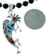 Multicolor Sterling Silver Kokopelli Southwest Bead Necklace Pendant Set RX114173